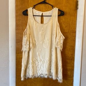 Maurices Lace cold shoulder top